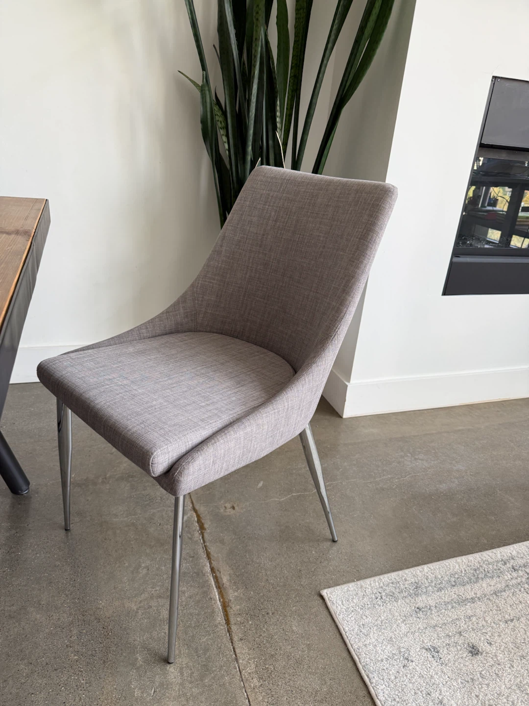 Set of 6 Grey Upholstered Dining Chairs - photo 2