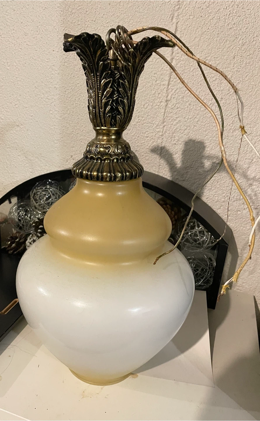 Vintage Floral Glass Pendant Light - photo 2