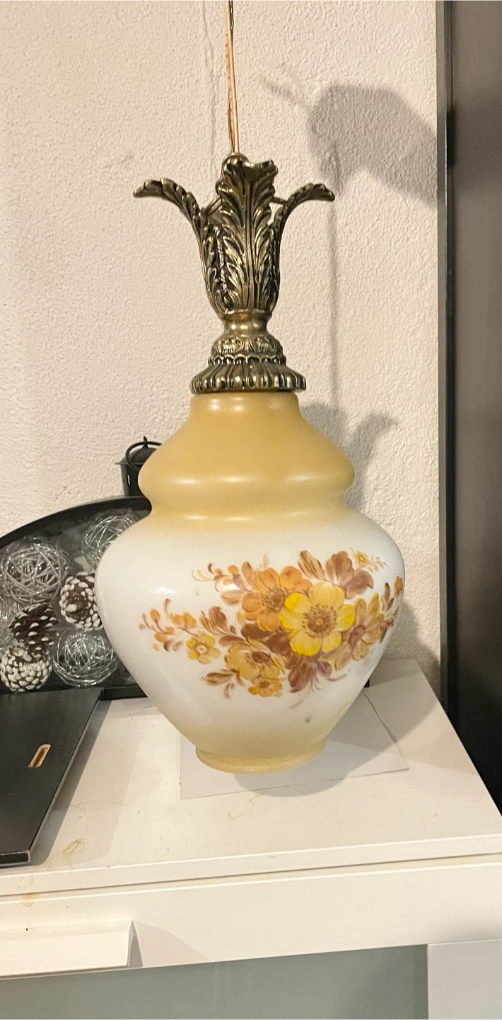 Vintage Floral Glass Pendant Light - photo 3