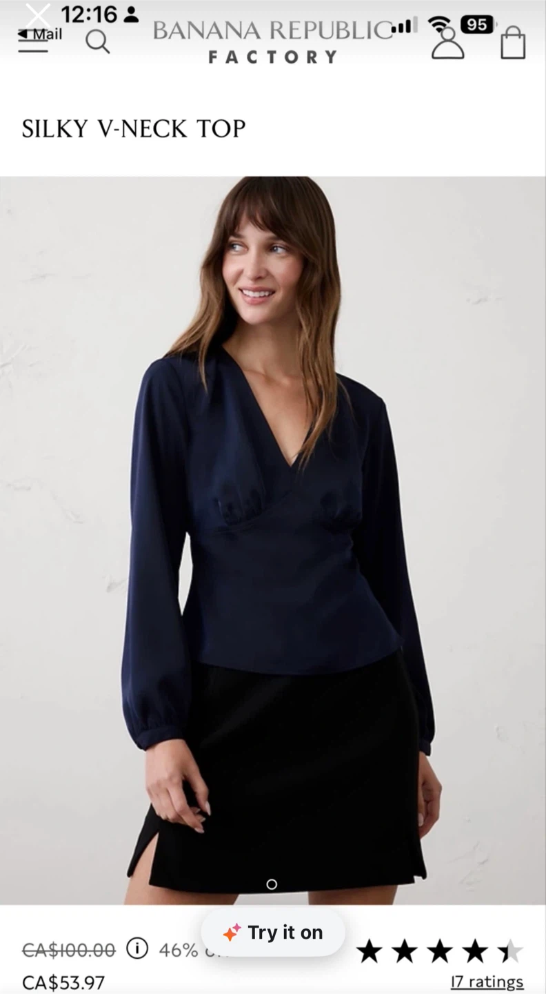 Banana Republic Silky V-Neck Top - photo 2