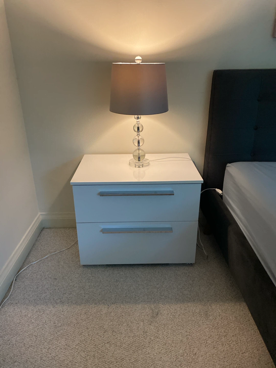 25$ each 2 White 2-Drawer Nightstand