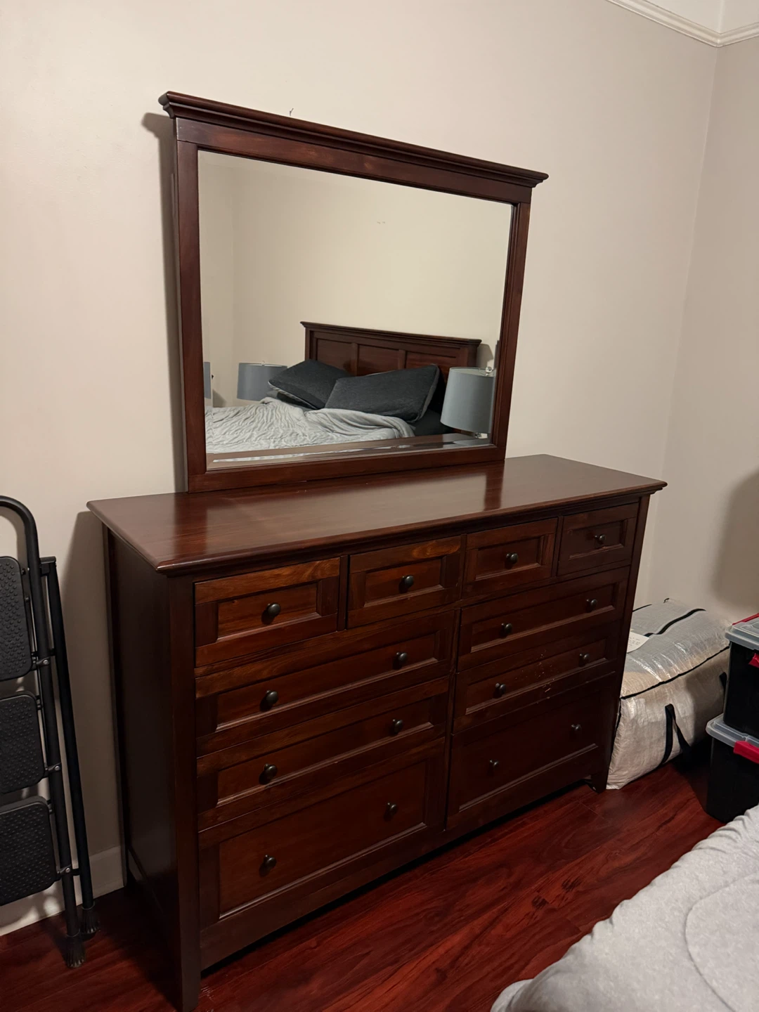 Wooden Dresser with Mirror