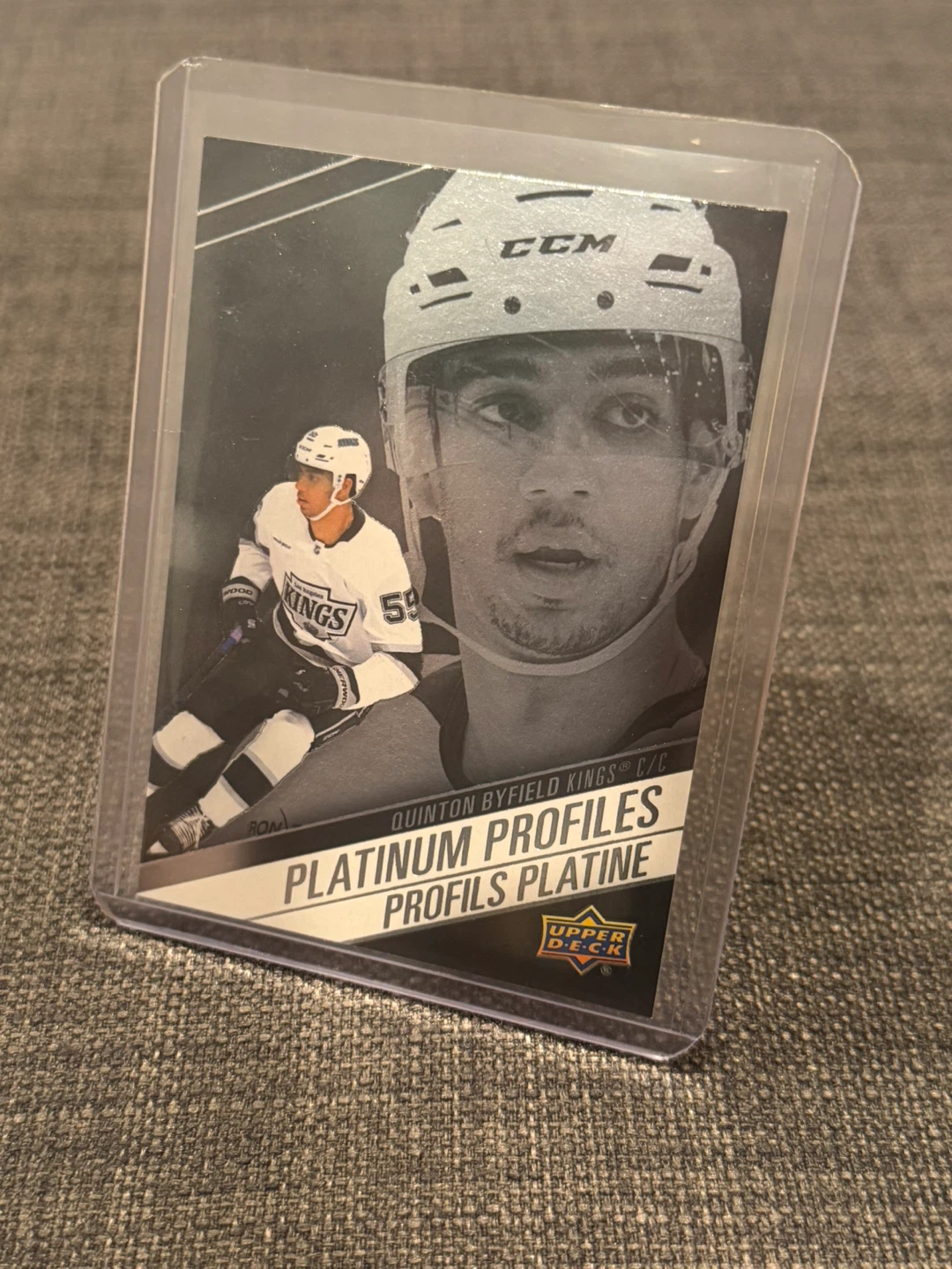 Quinton Byfield Platinum Profiles Upper Deck Hockey Card