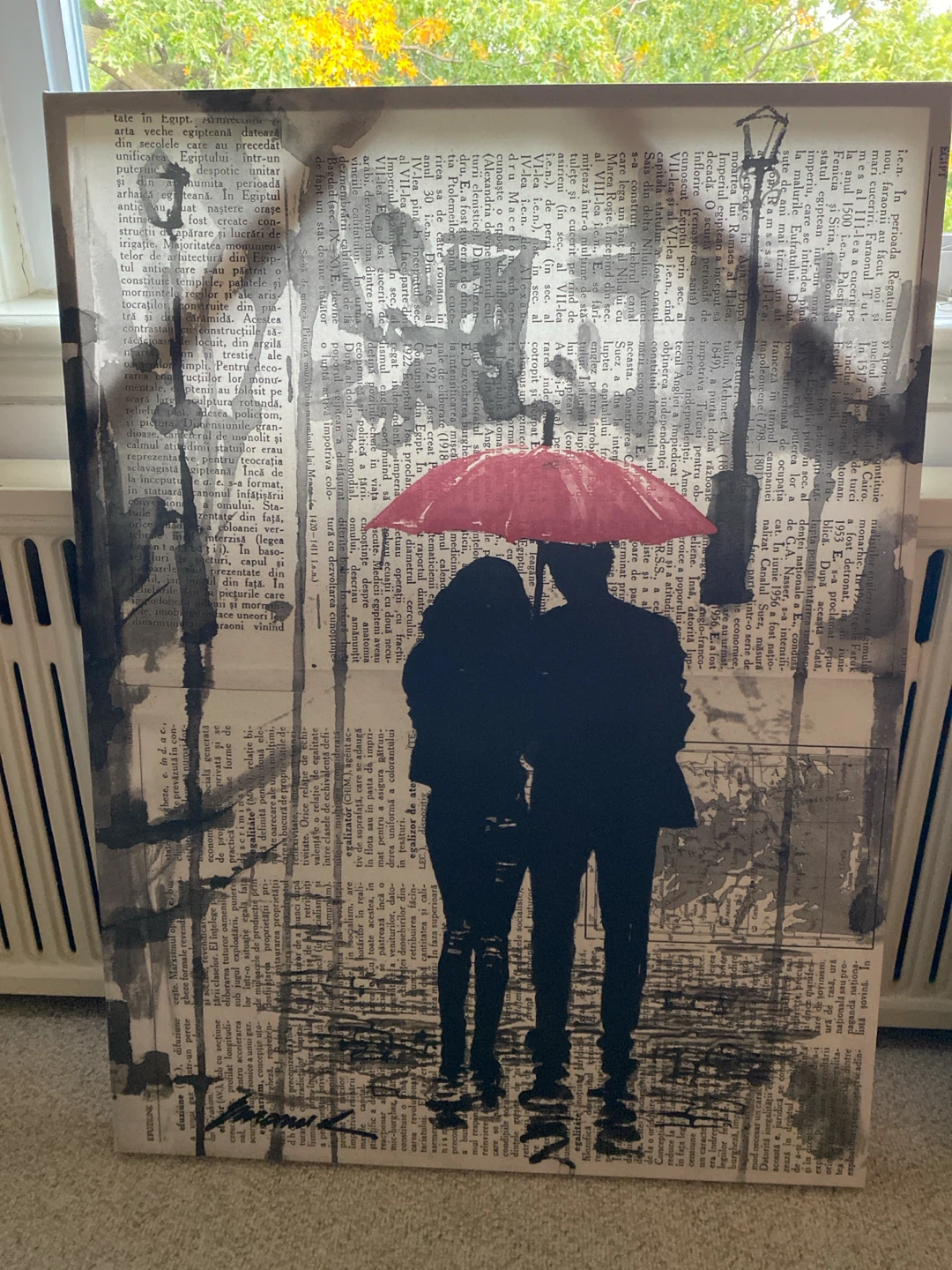 Canvas Wall Art Couple under Umbrella - photo 2