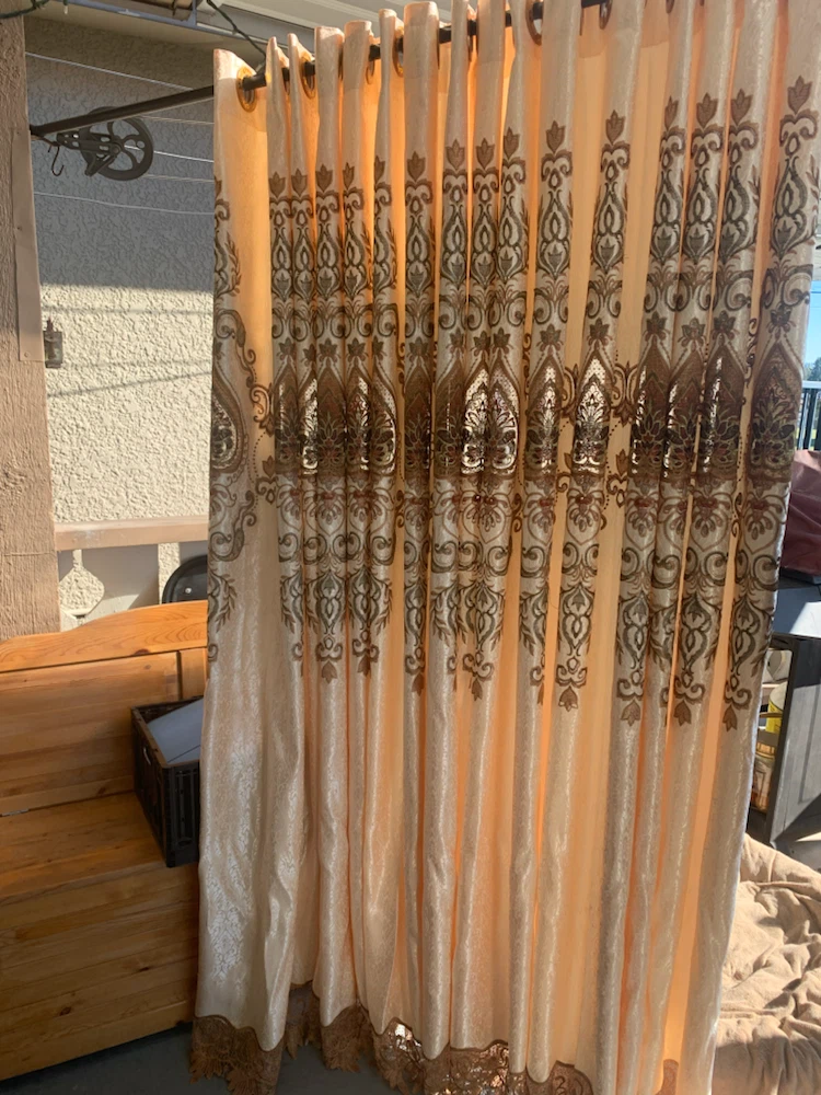 Damask Pattern Grommet Curtains