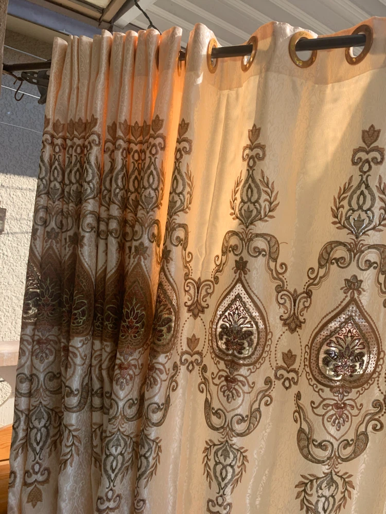 Damask Pattern Grommet Curtains - photo 2