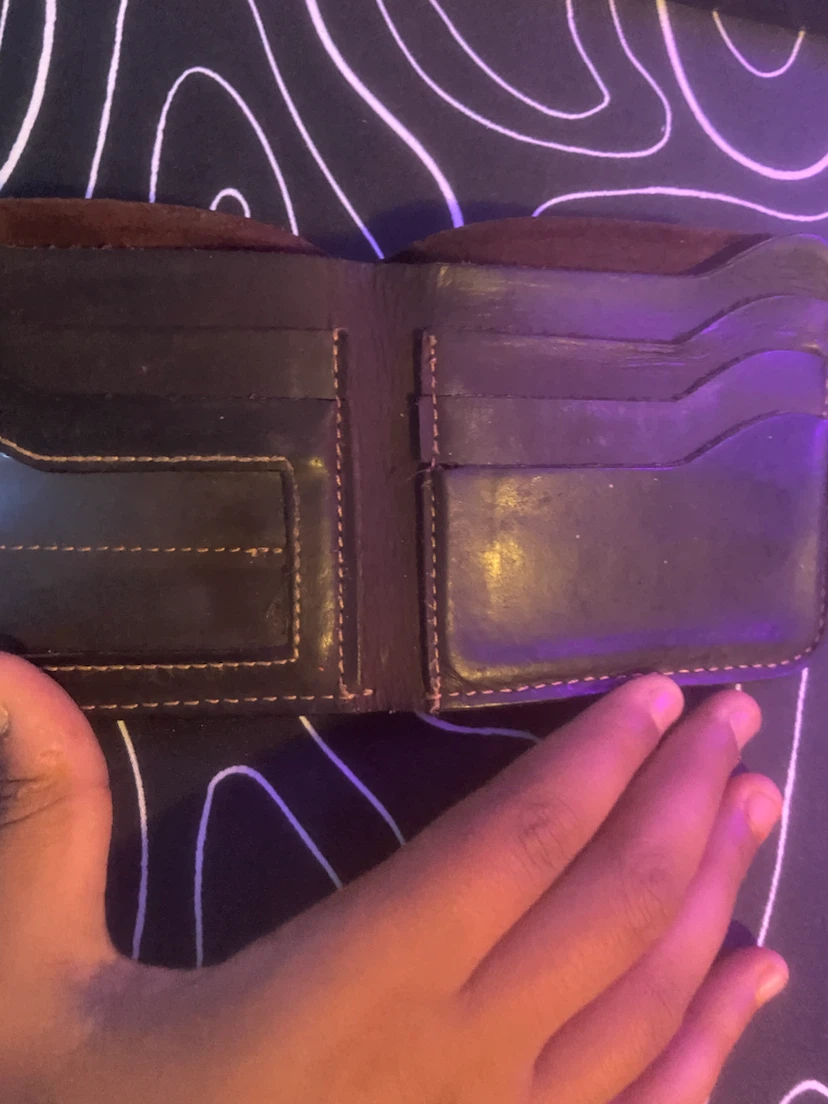 Black Leather Bi-Fold Wallet - photo 3