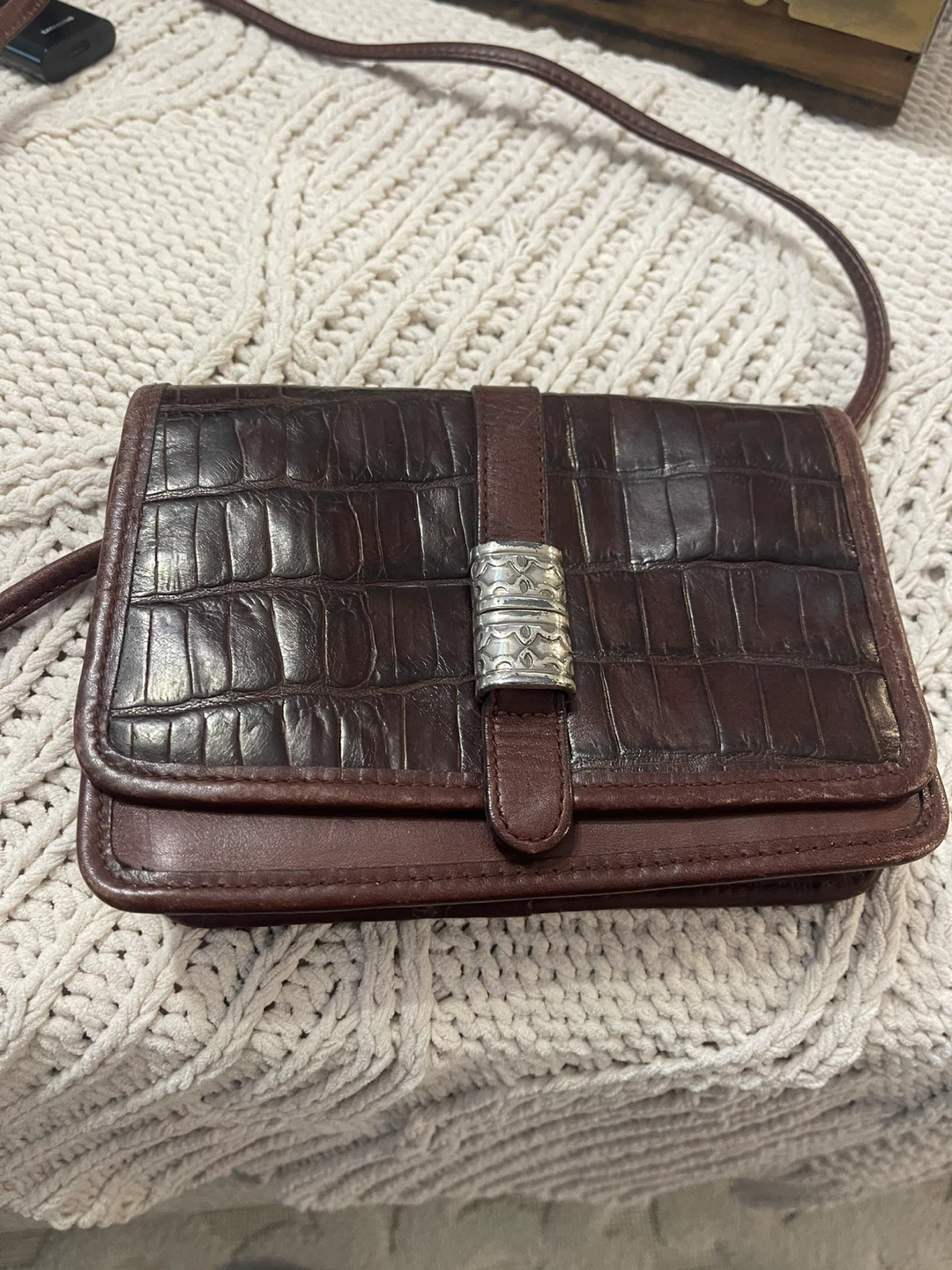 Fossil Brown Leather Crossbody Bag