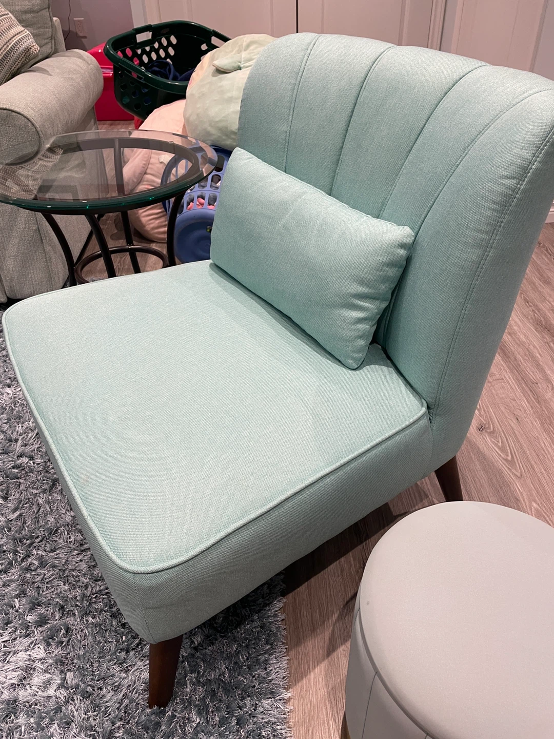 Mint Green Single Sofas Couch with Cushion - photo 3