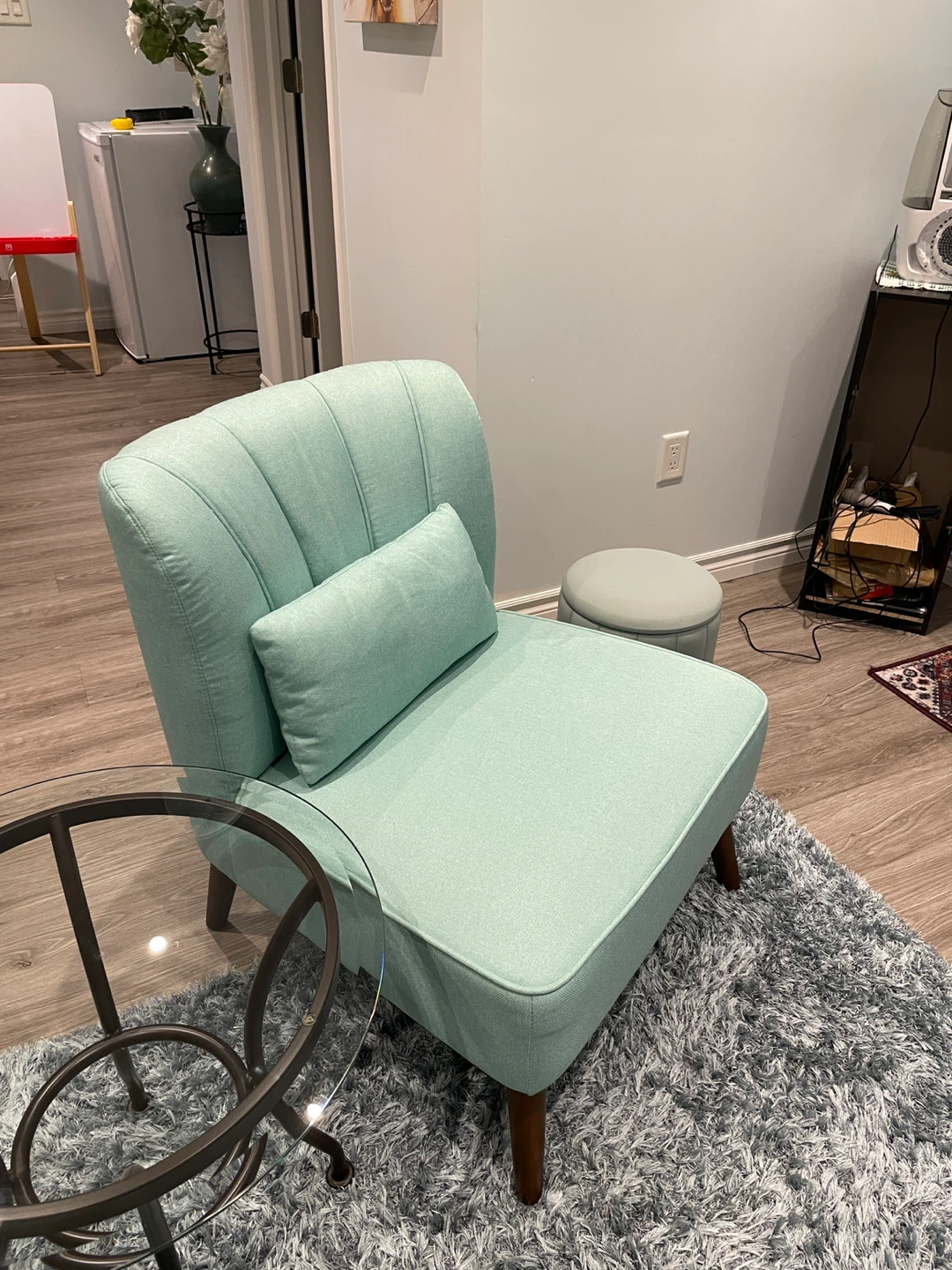 Mint Green Single Sofas Couch with Cushion - photo 4
