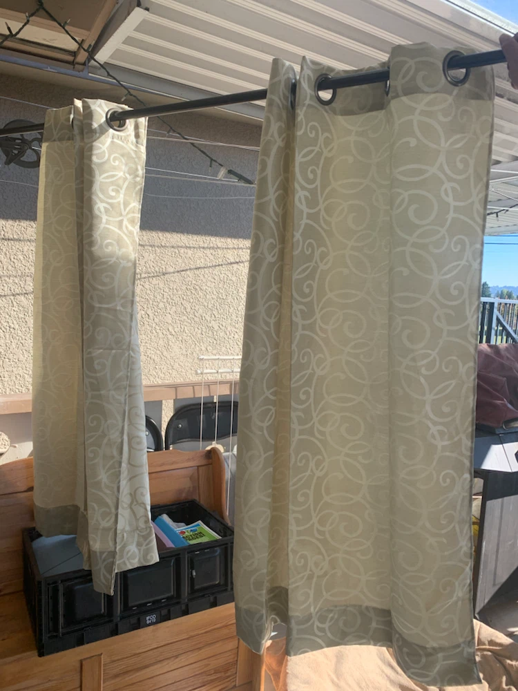 Beige Swirl Pattern Grommet Curtains - photo 2