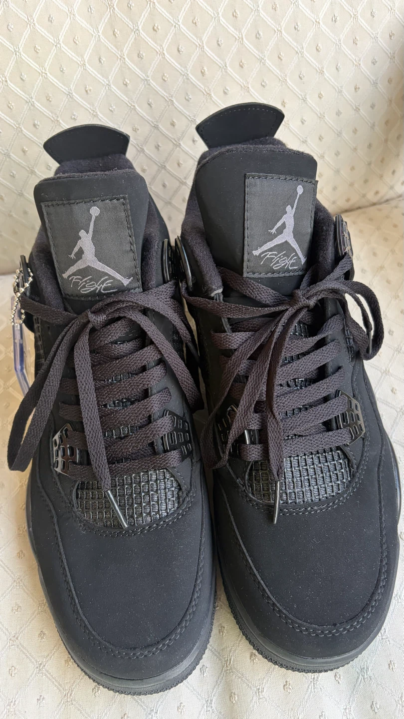 Jordan 4 Black Cat Sneakers Size 10 - photo 2