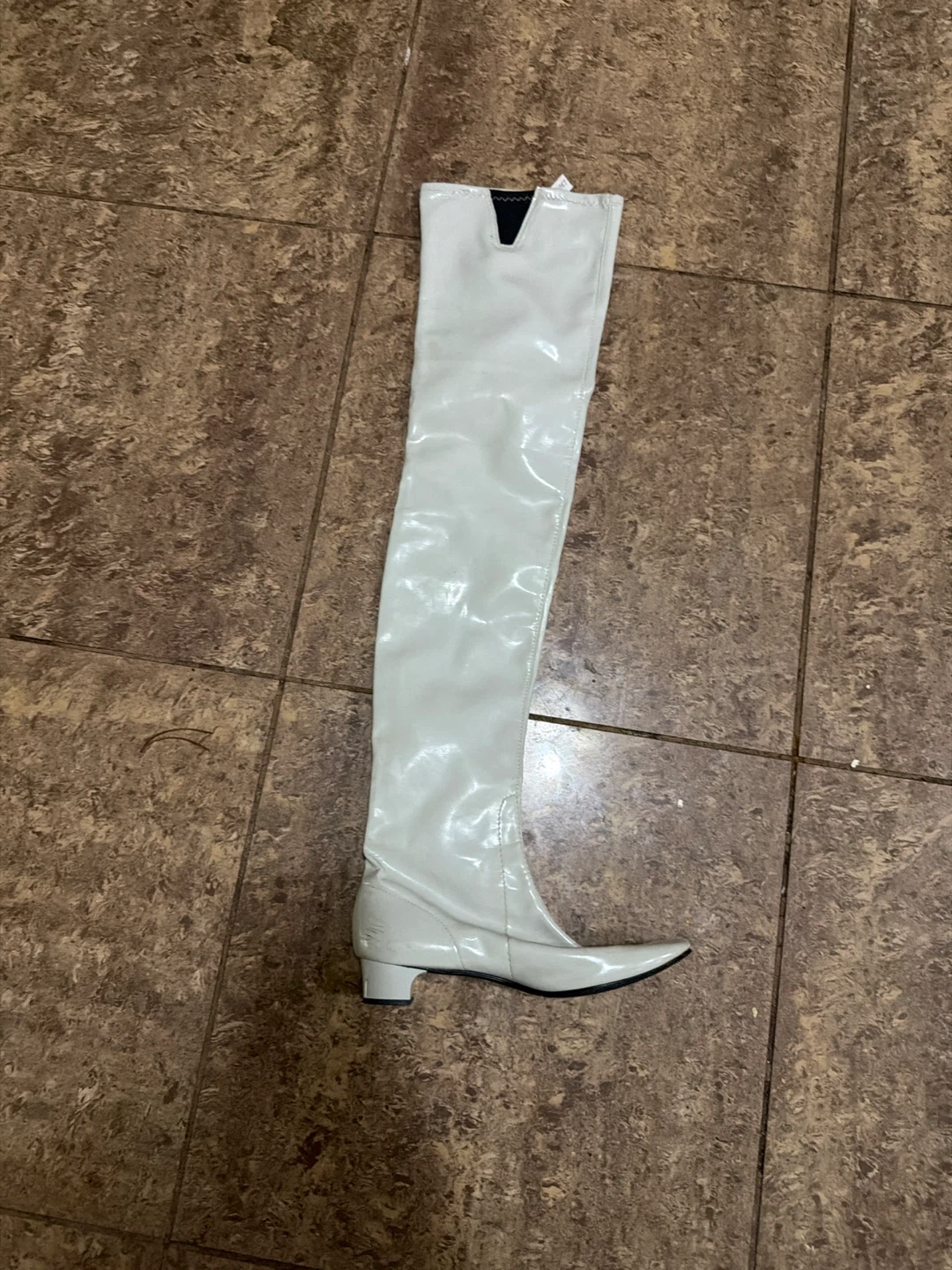 White Patent Over-the-Knee Boots 80s