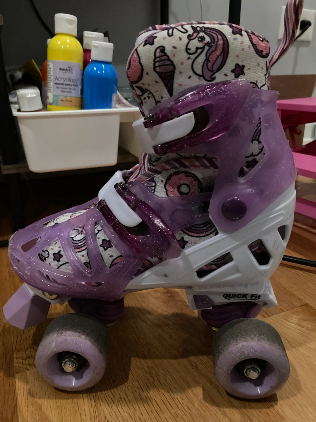 Girls Quick Fit Roller Skates Unicorn Print