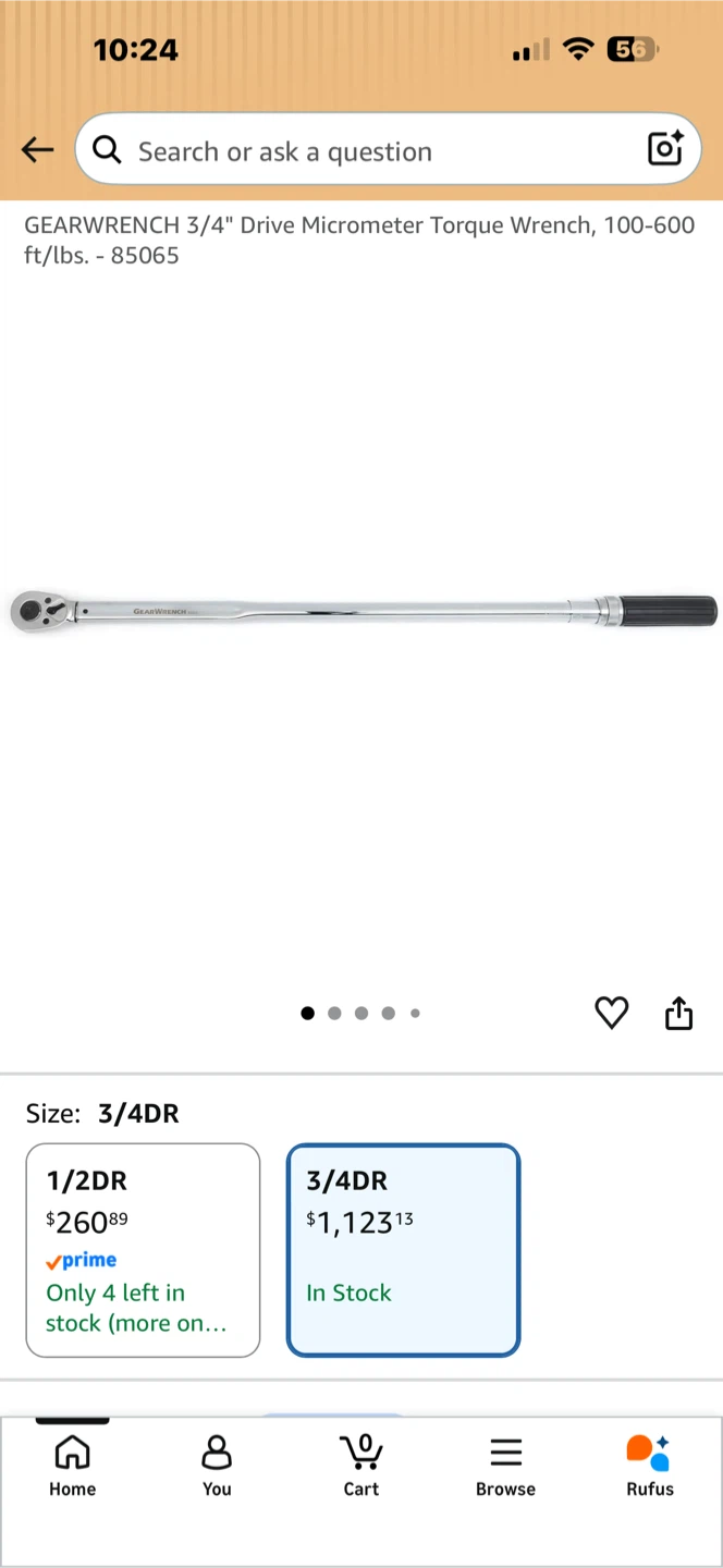 GEARWRENCH 3/4" Micrometer Torque Wrench 100-600 ft-lb - photo 5