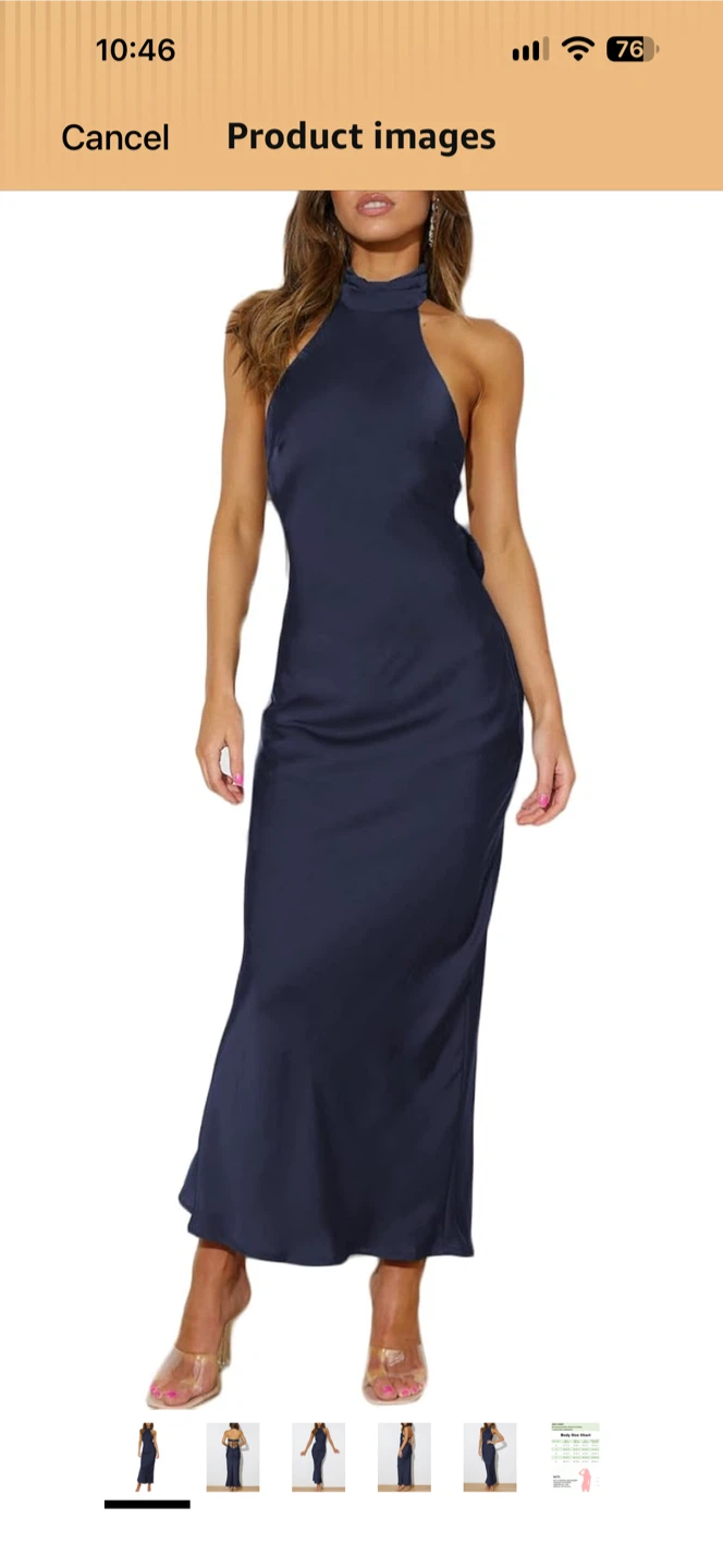 Phicia Navy Blue Halter Maxi Dress