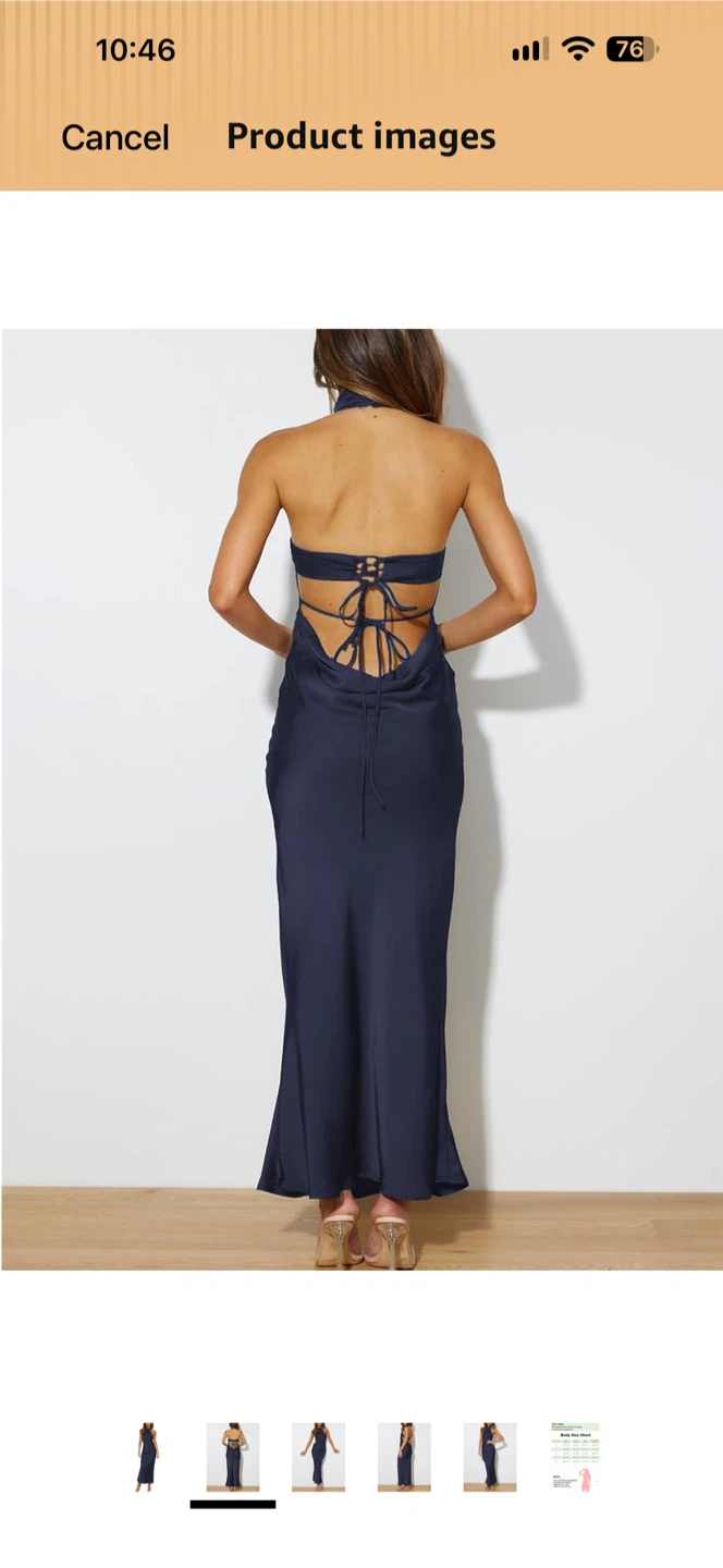 Phicia Navy Blue Halter Maxi Dress - photo 2