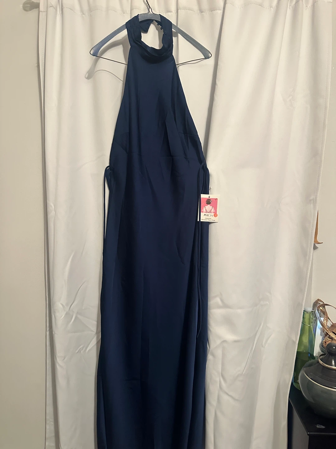 Phicia Navy Blue Halter Maxi Dress - photo 3