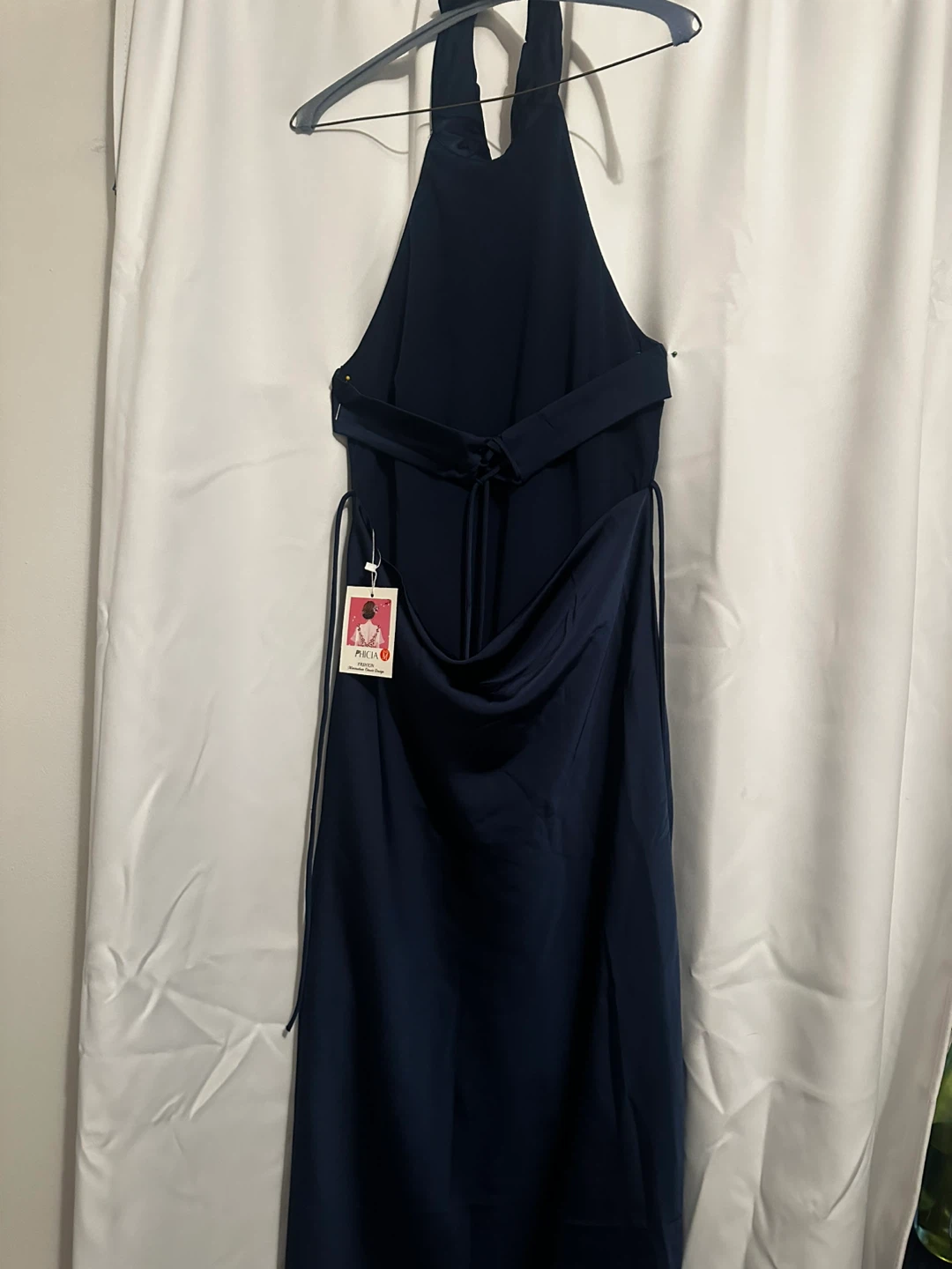 Phicia Navy Blue Halter Maxi Dress - photo 4