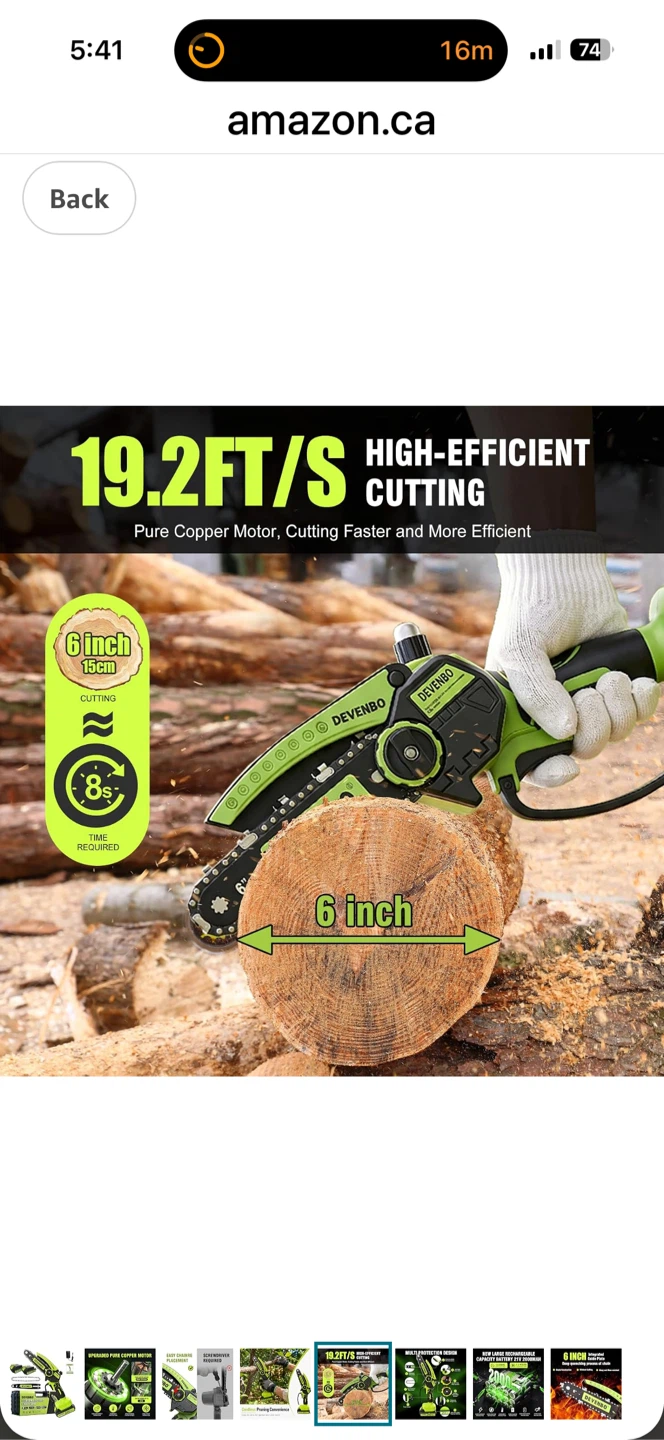 DEVENBO 6-Inch Cordless Electric Chainsaw - photo 2