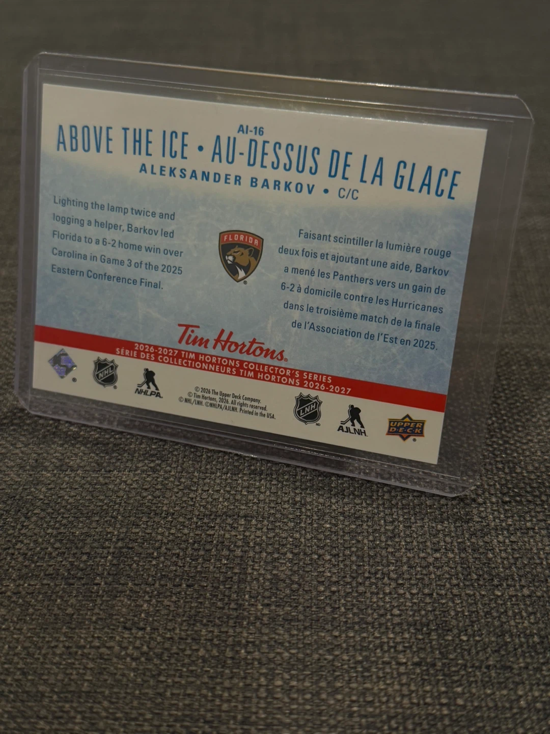 Aleksander Barkov Upper Deck 26-27 Above The Ice NHL Card - photo 2