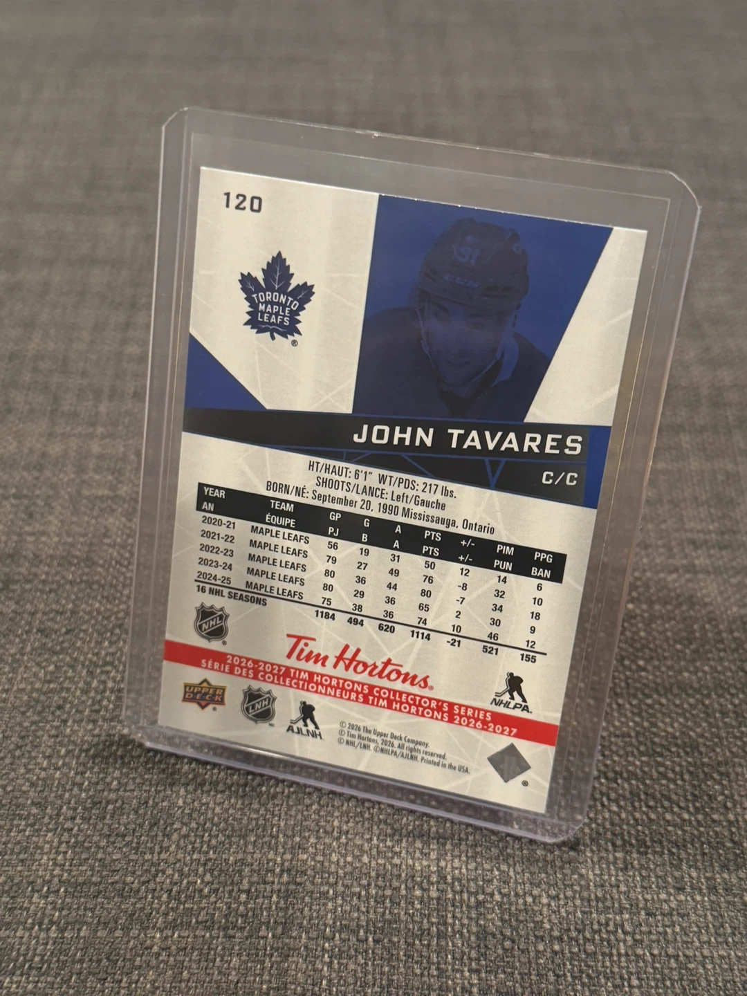 John Tavares Upper Deck 2026-27 Tim Horton’s NHL Card - photo 2