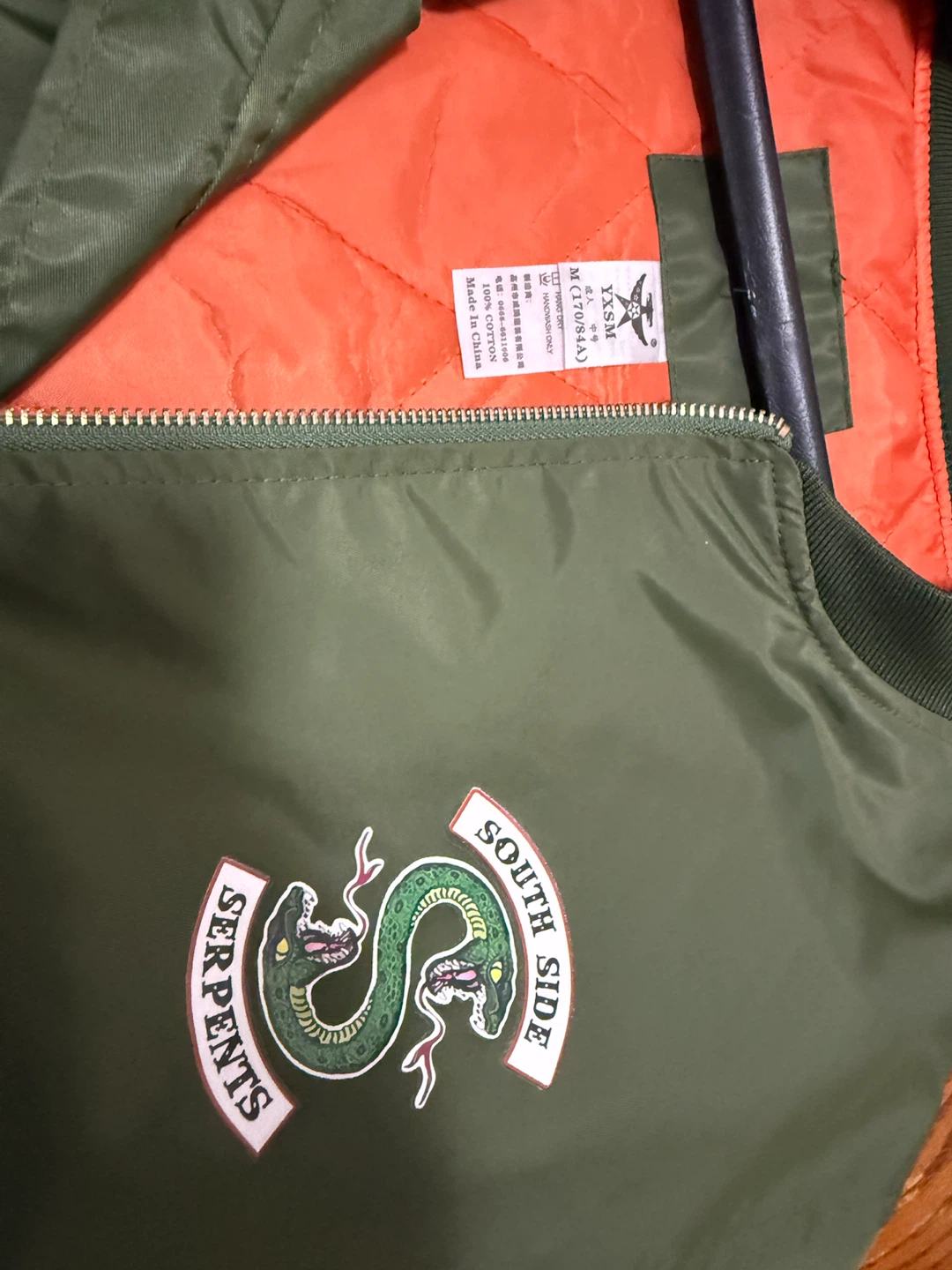South Side Serpents Olive Green Bomber Jacket - photo 2