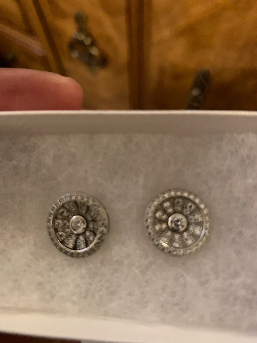 Silver-Tone Crystal Stud Earrings