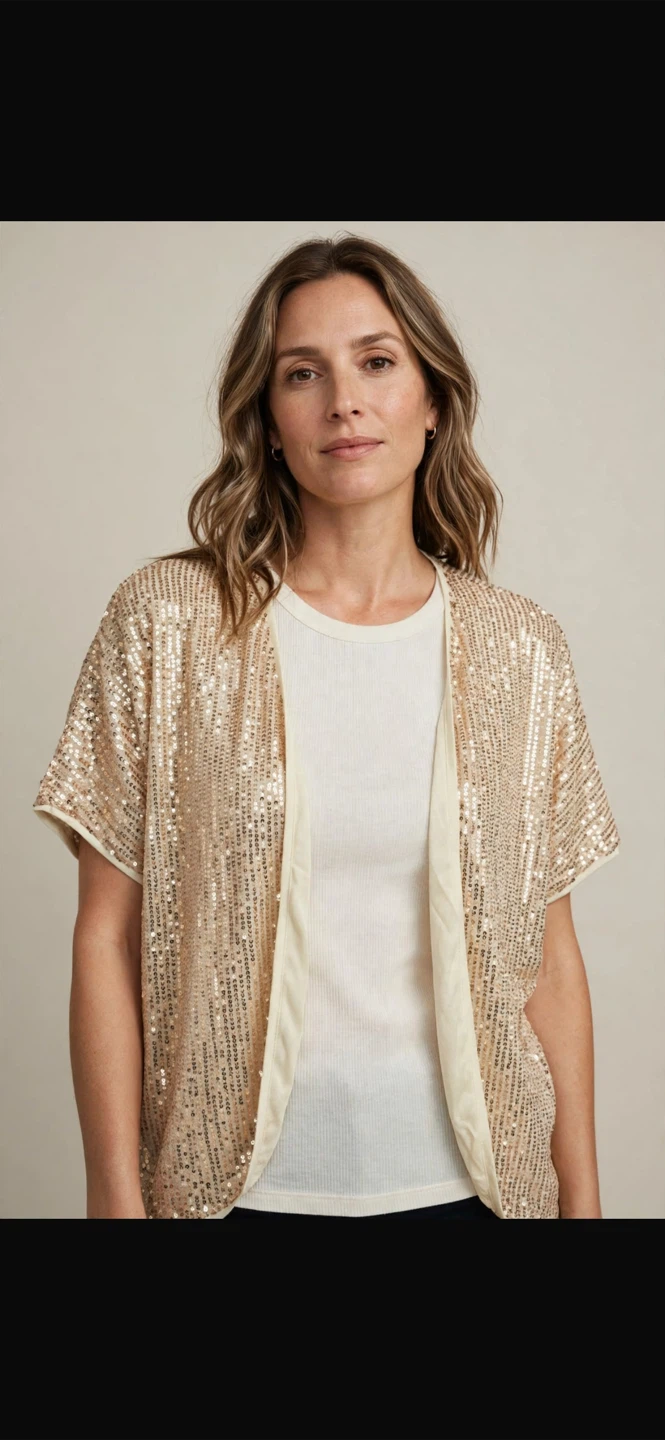 Gold Sequin Shrug Brand New