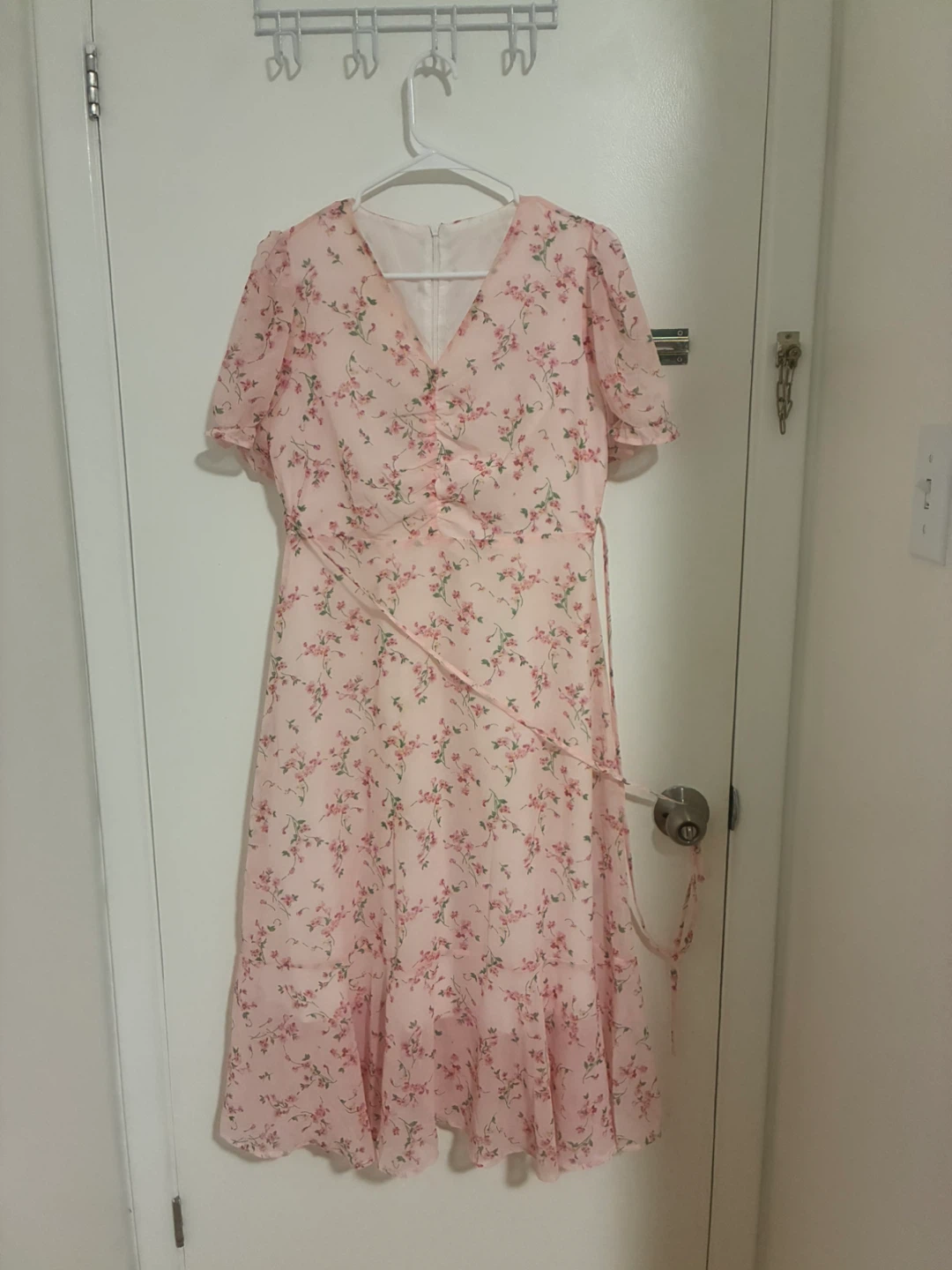 Pink Floral Print Women’s Dress