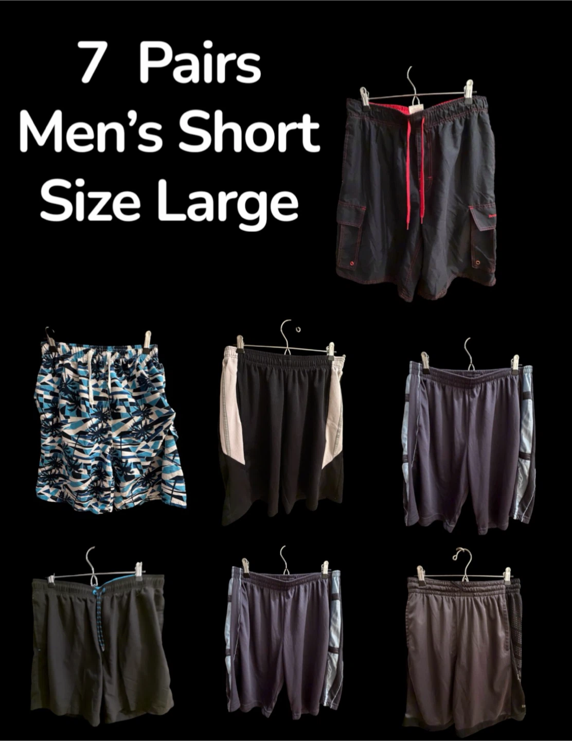 7 Pairs of Men's Shorts Size Large