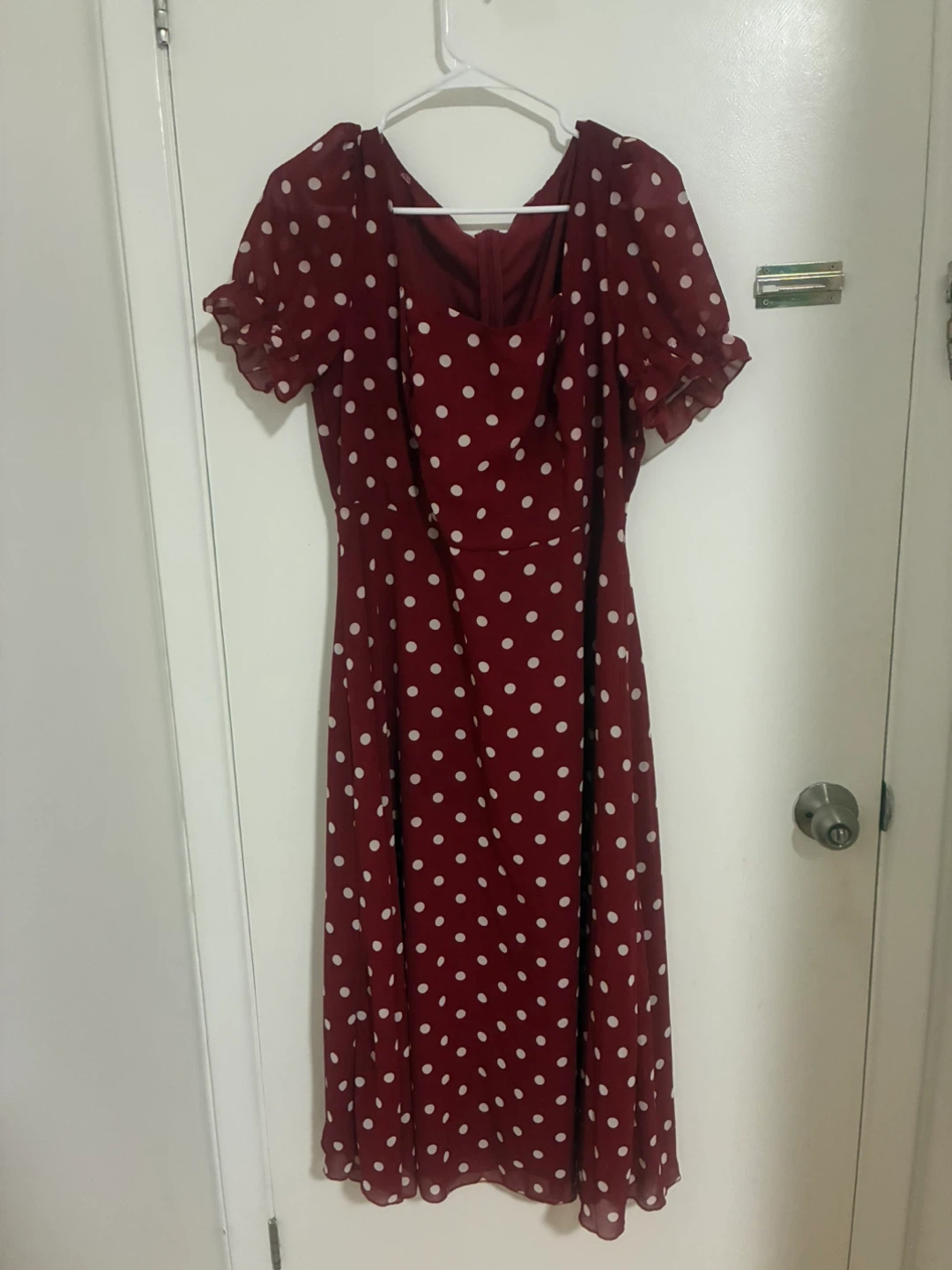 Red Polka Dot Midi women’s Dress - photo 3