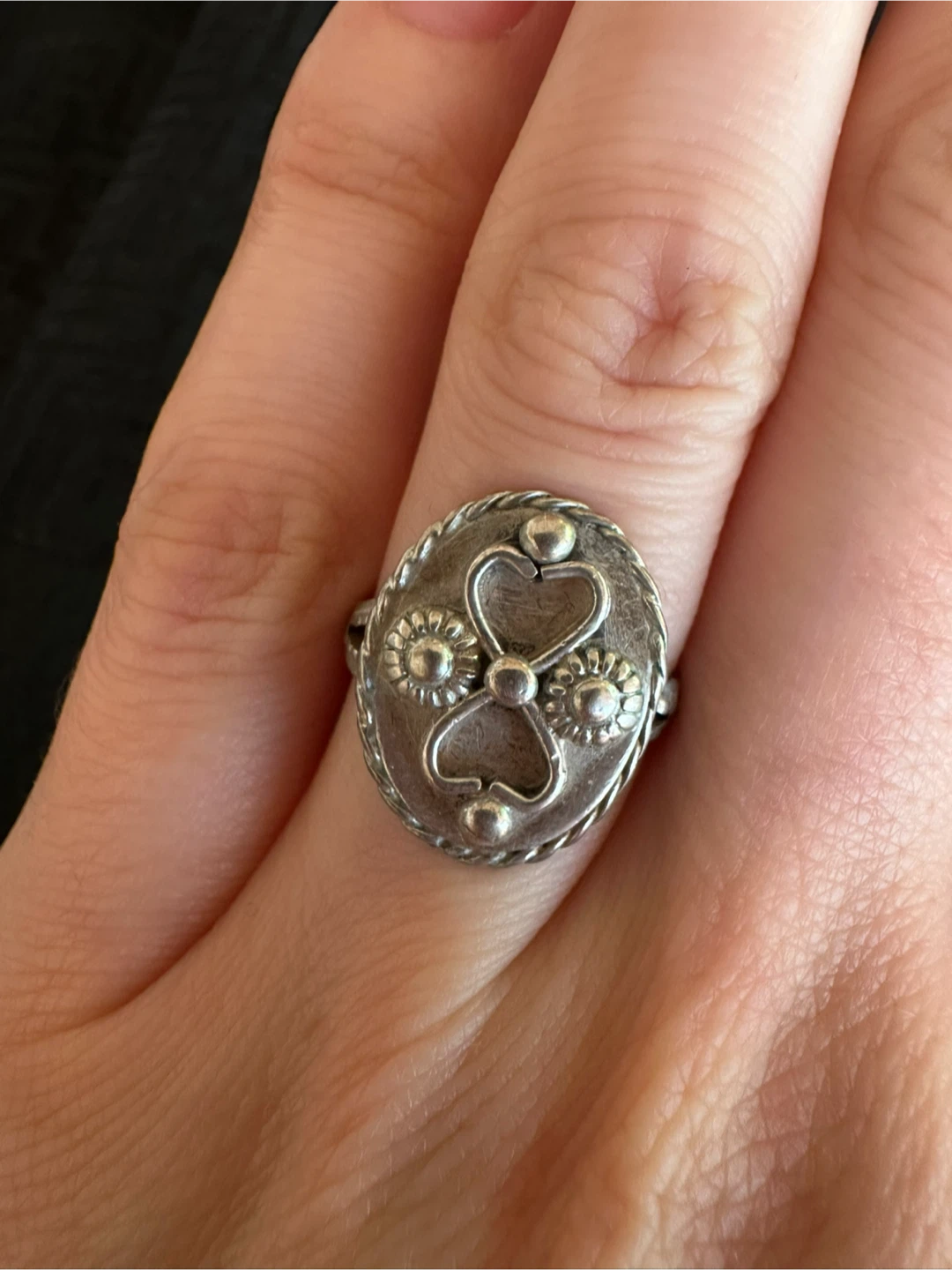 Vintage Silver decorative oval ring - photo 2