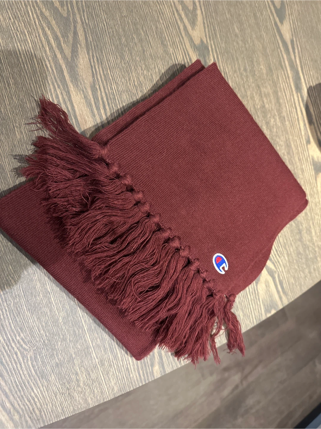 Champion Maroon Fringe Scarf