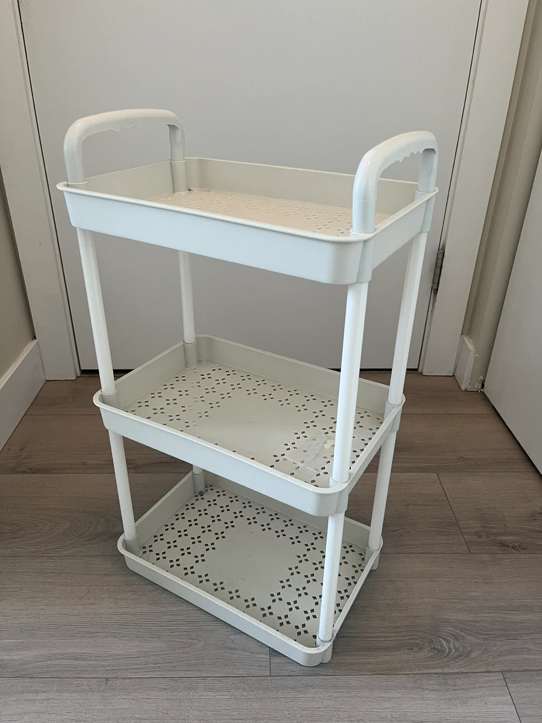 Three-Tier White Utility Cart(No wheel)