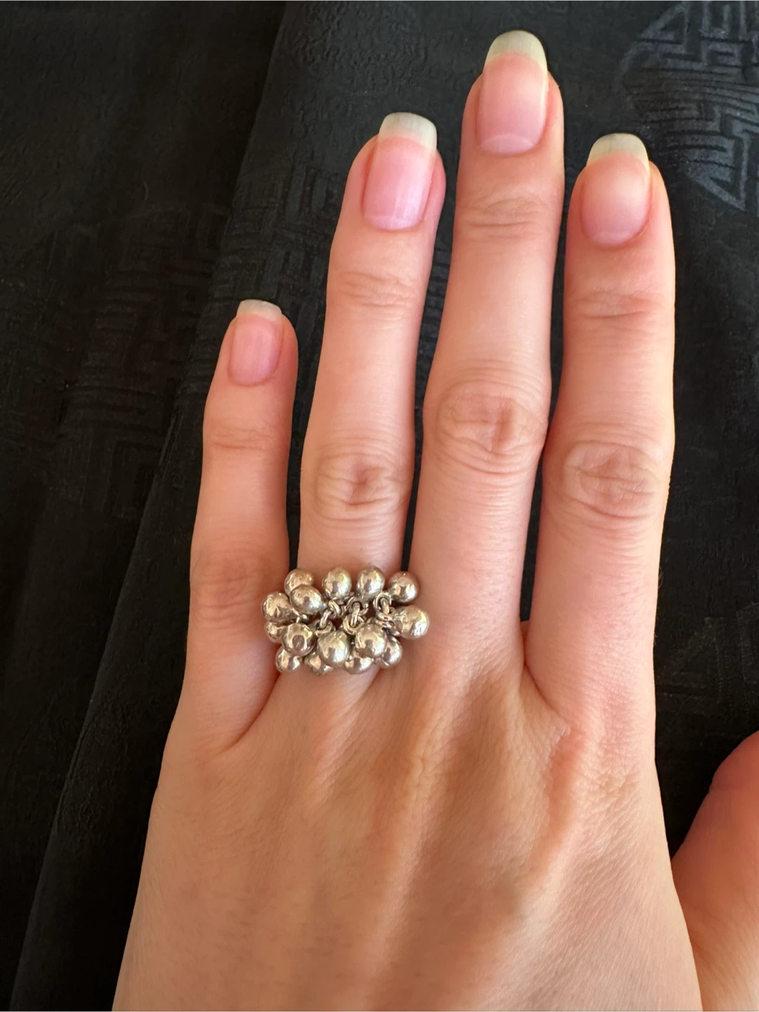 90s 925 silver cluster ring