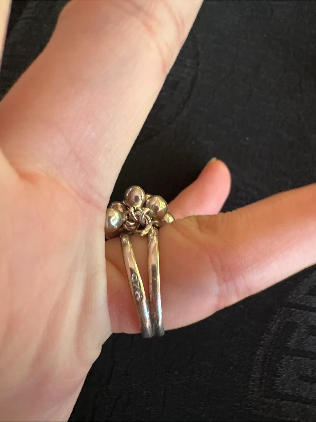 90s 925 silver cluster ring - photo 2