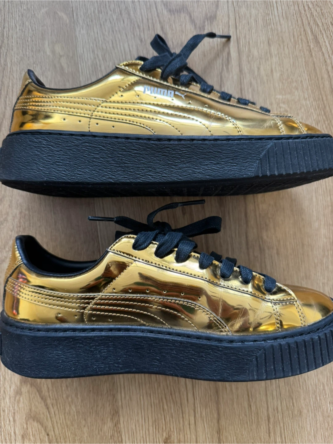 Puma Basket Platform Metallic Gold Sneakers - photo 2