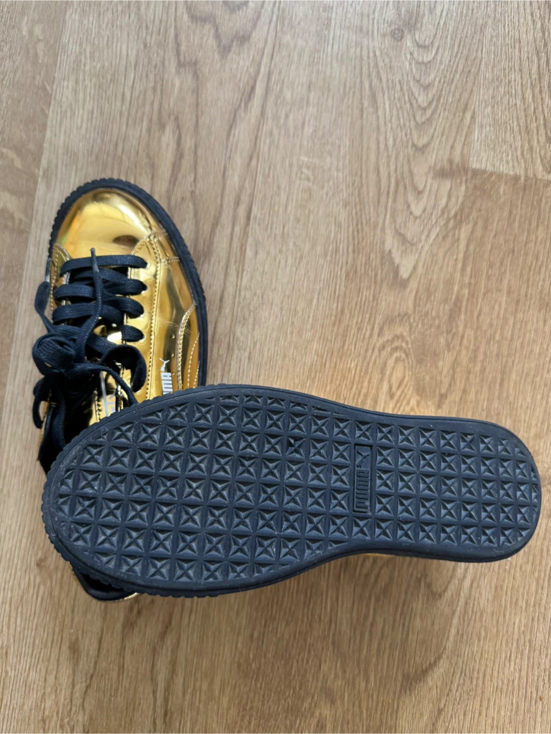 Puma Basket Platform Metallic Gold Sneakers - photo 3