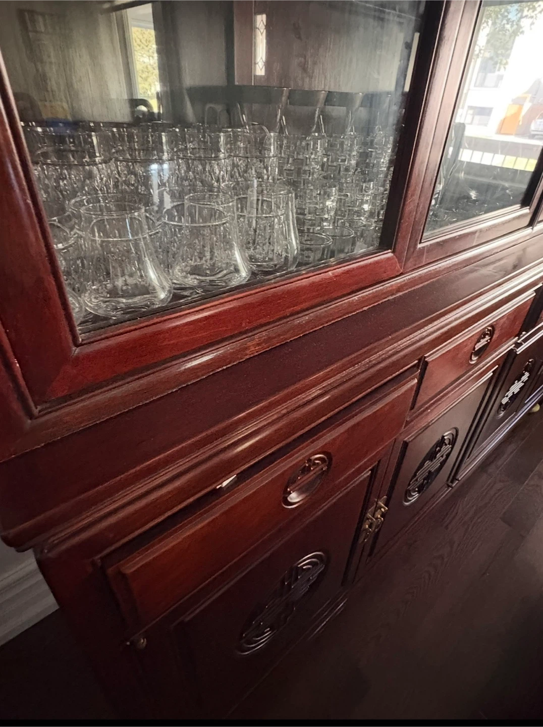 Solid Rosewood Chinese Dining Set & Buffet With Hutch - photo 3