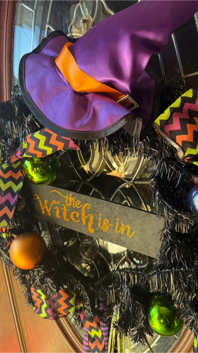 Halloween Witch Door Wreath - photo 2