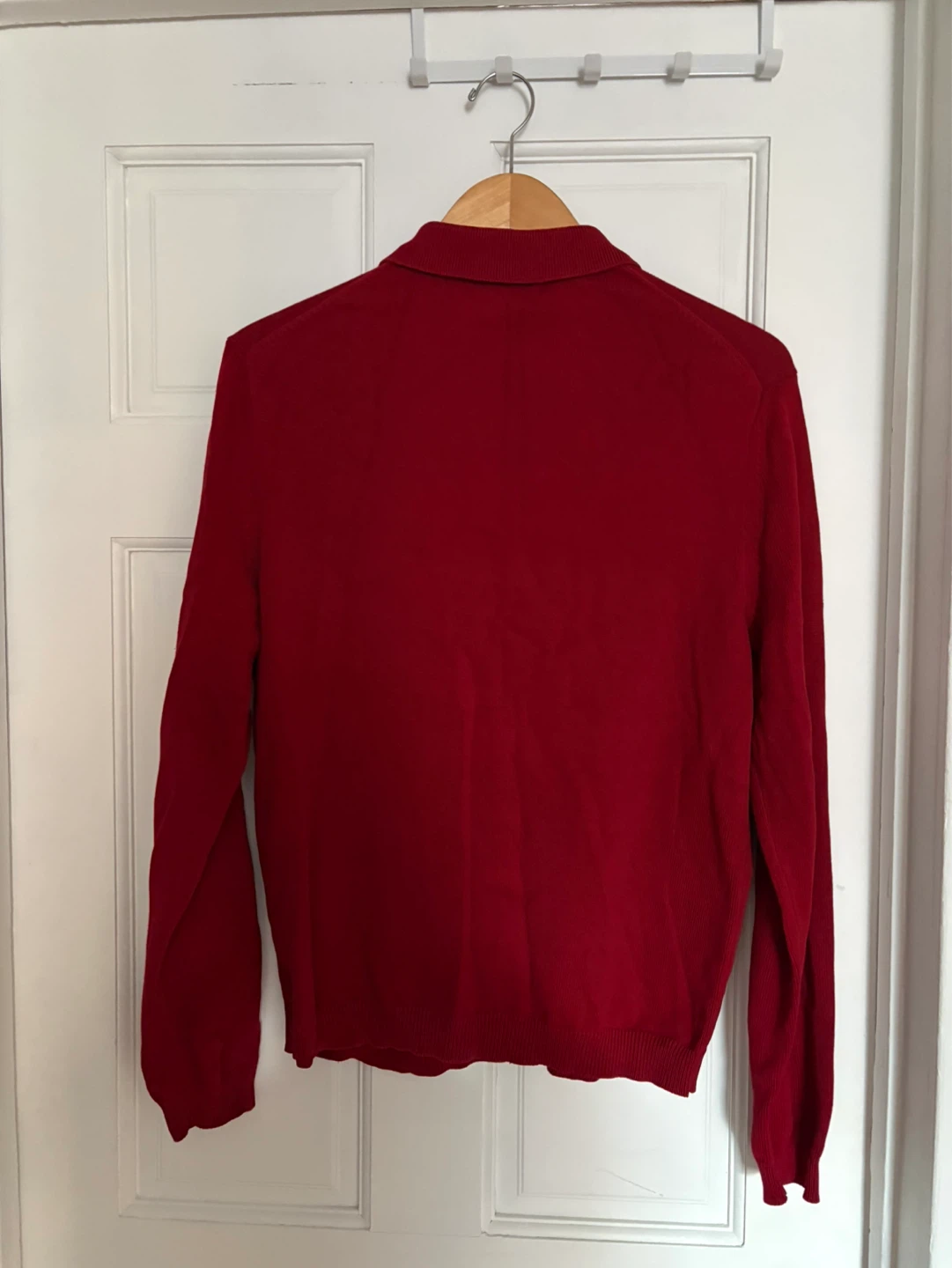 Eddie Bauer Men's Red Long Sleeve Polo Shirt - photo 3