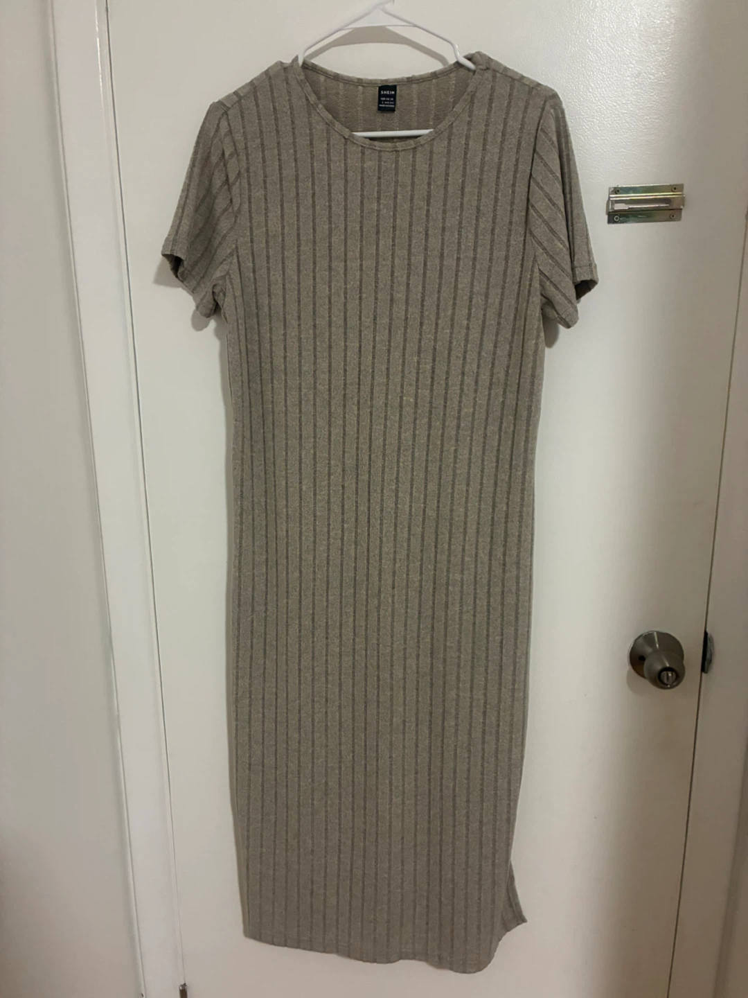 SHEIN Ribbed Midi Dress - Beige, Medium - photo 2