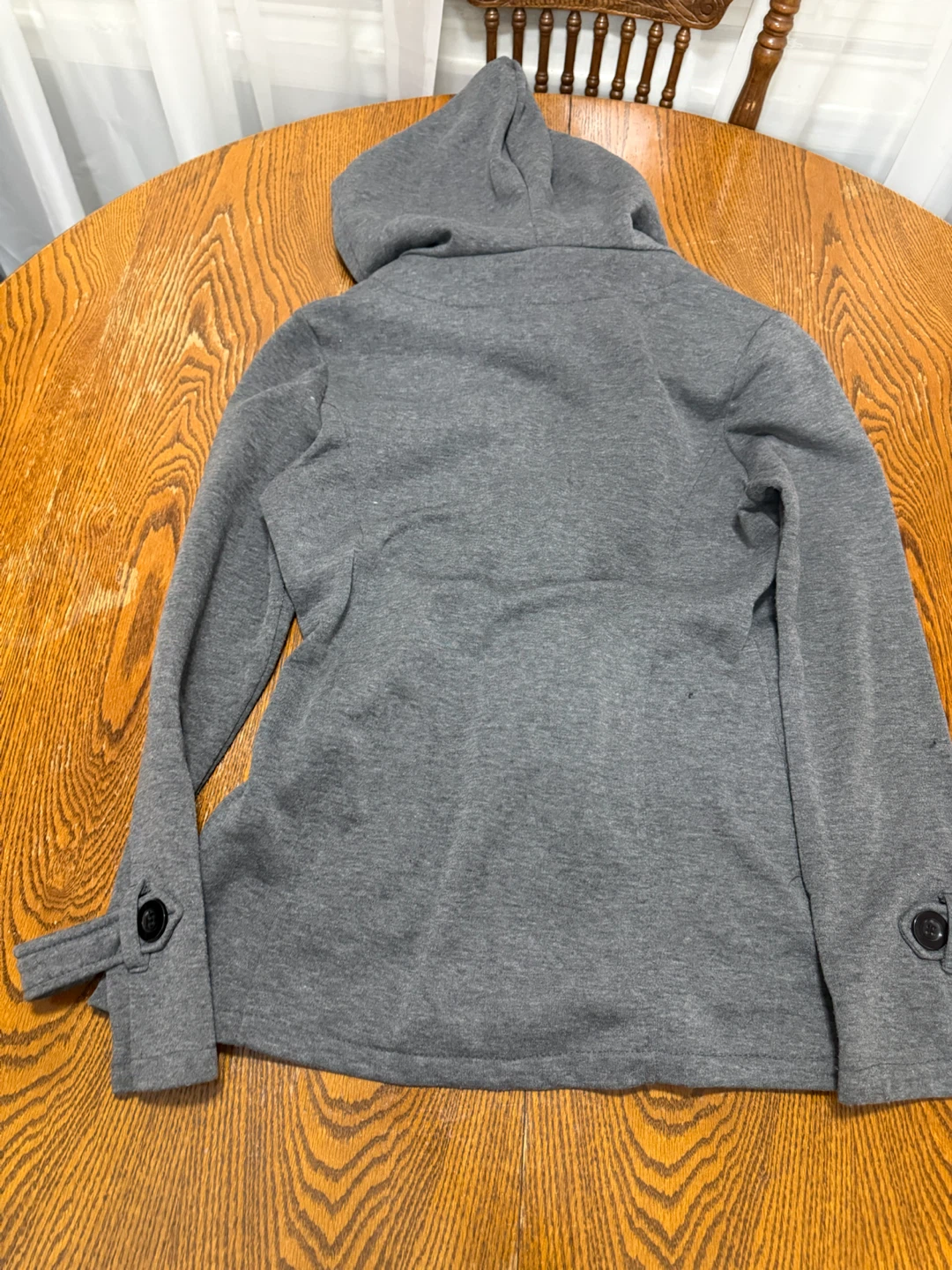 Gray hooded fleece-lined jacket - photo 4