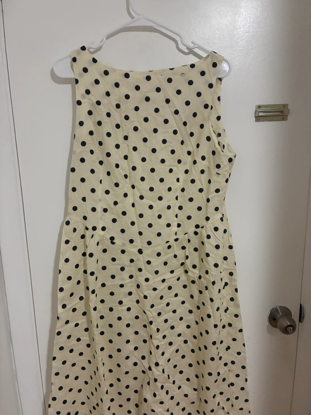 Cream and Black Polka Dot Sleeveless Dress - photo 2