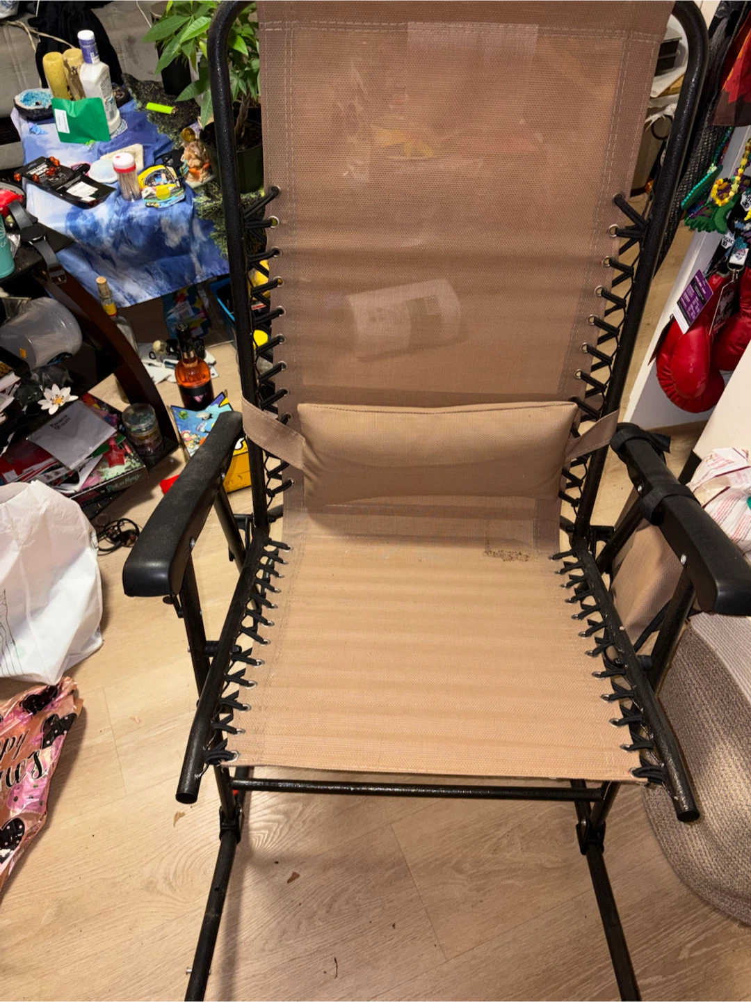 Tan Folding Zero Gravity Rocking Chair - photo 2