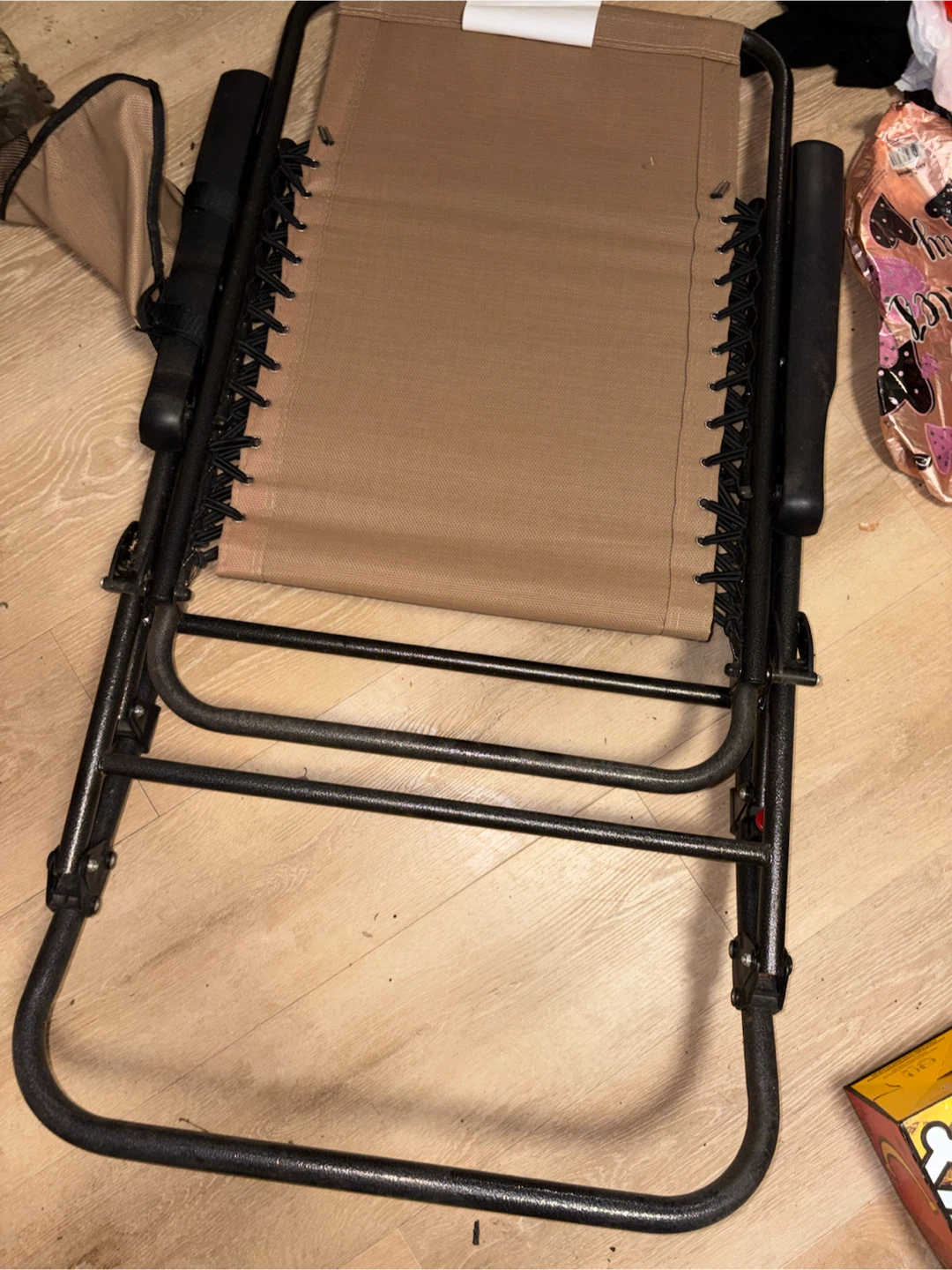 Tan Folding Zero Gravity Rocking Chair - photo 3