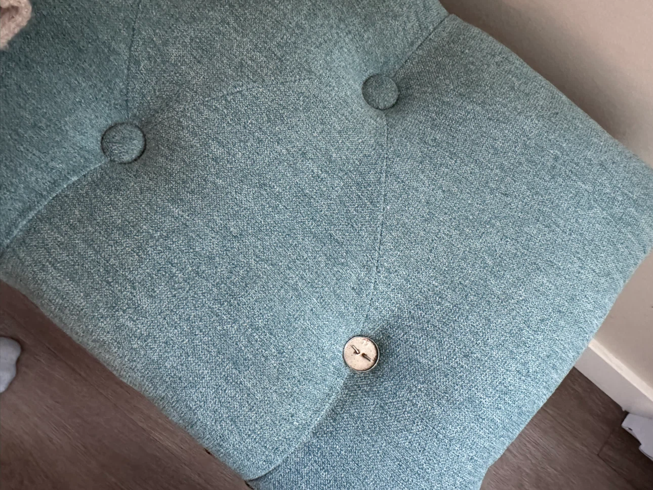 Tufted Teal Upholstered Bench - photo 2