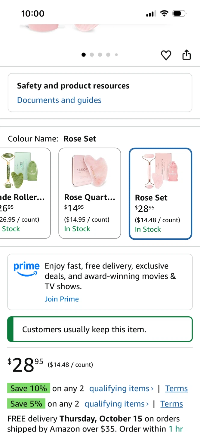 Plantifique Rose Quartz Roller and Gua Sha Set