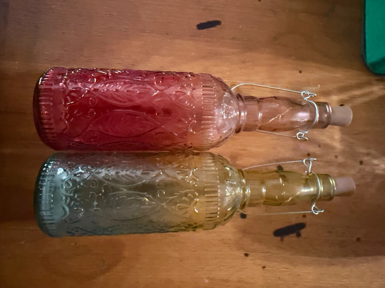 Two Vintage Style Glass Bottles